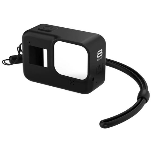 фото Силиконовый защитный чехол abc для gopro hero 8 black с ремешком на запястье (черный) авс