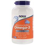 Омега-3 (Omega-3), очищенная на молекулярном уровне, 1000 мг, NOW 200 капсул - изображение