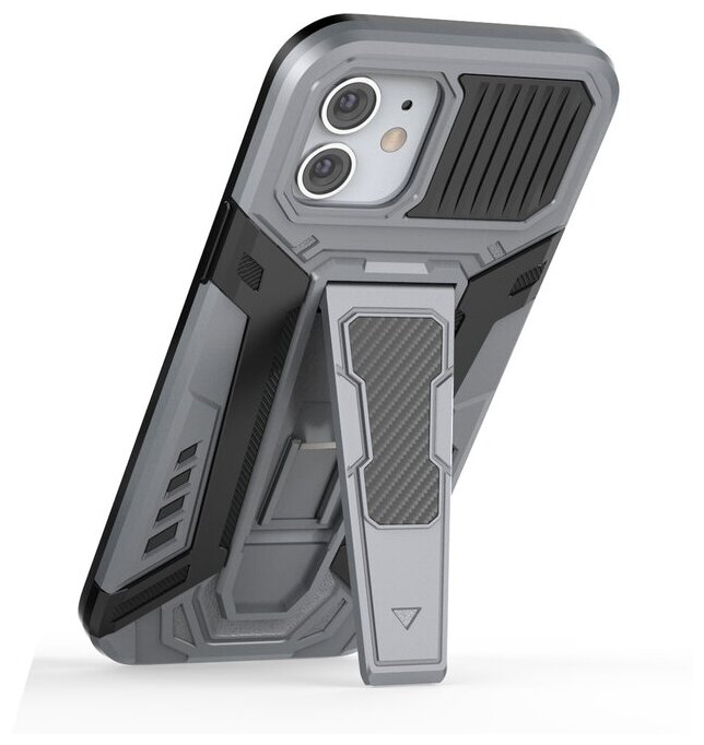 Противоударный чехол Hammer для iPhone 12 / 12 Pro серый