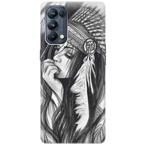 фото Re:pa чехол - накладка artcolor для oppo reno5 с принтом "эскиз девушки"