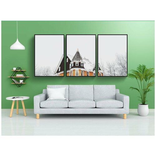 фото Набор модулных постеров для интерьера "зима, снег, холодный" 60x90 см. в тубусе, без рамки lotsprints