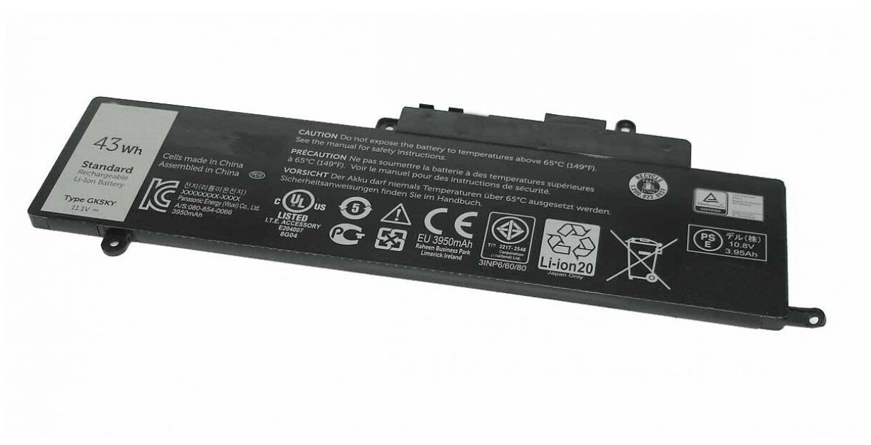 Аккумулятор для ноутбука Dell Original 13-7000 (11.1V 3950mAh). P/N: GK5KY - фото №2