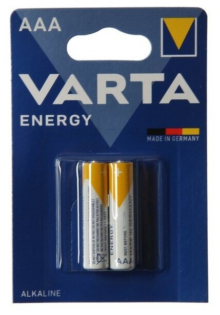Батарейка Varta ENERGY LR03 AAA BL2 Alkaline 1.5V (4103) (2/20/100) (2 шт.) Varta ENERGY LR03 AAA (04103229412) - фото №4