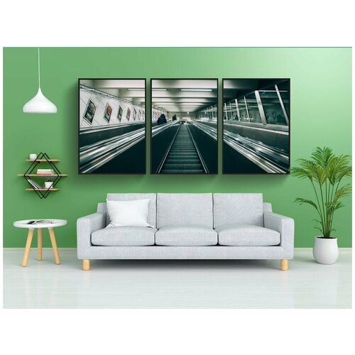 фото Набор модулных постеров для интерьера "размытие, потолок, эскалатор" 60x90 см. в тубусе, без рамки lotsprints