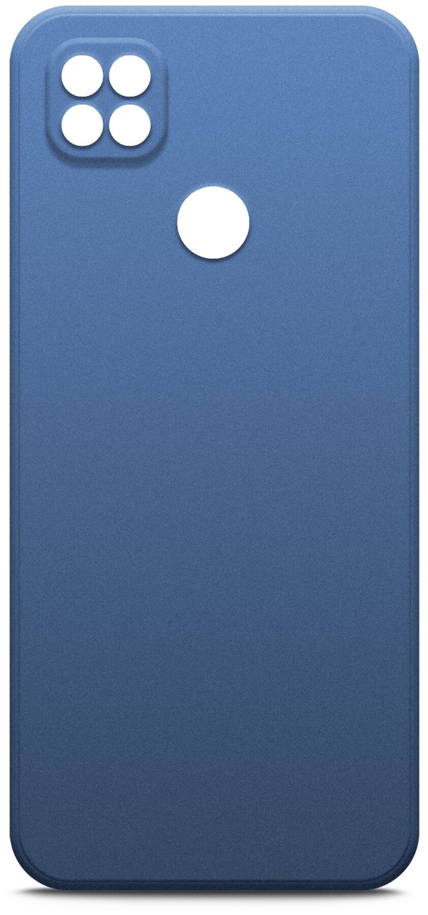 Чехол на Xiaomi Redmi 10A (Ксиоми Редми 10А) силиконовый с защитной подкладкой из микрофибры, синий, Miuko