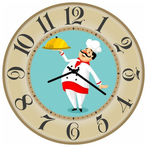 фото Svs настенные часы svs 3002717 повар с подносом