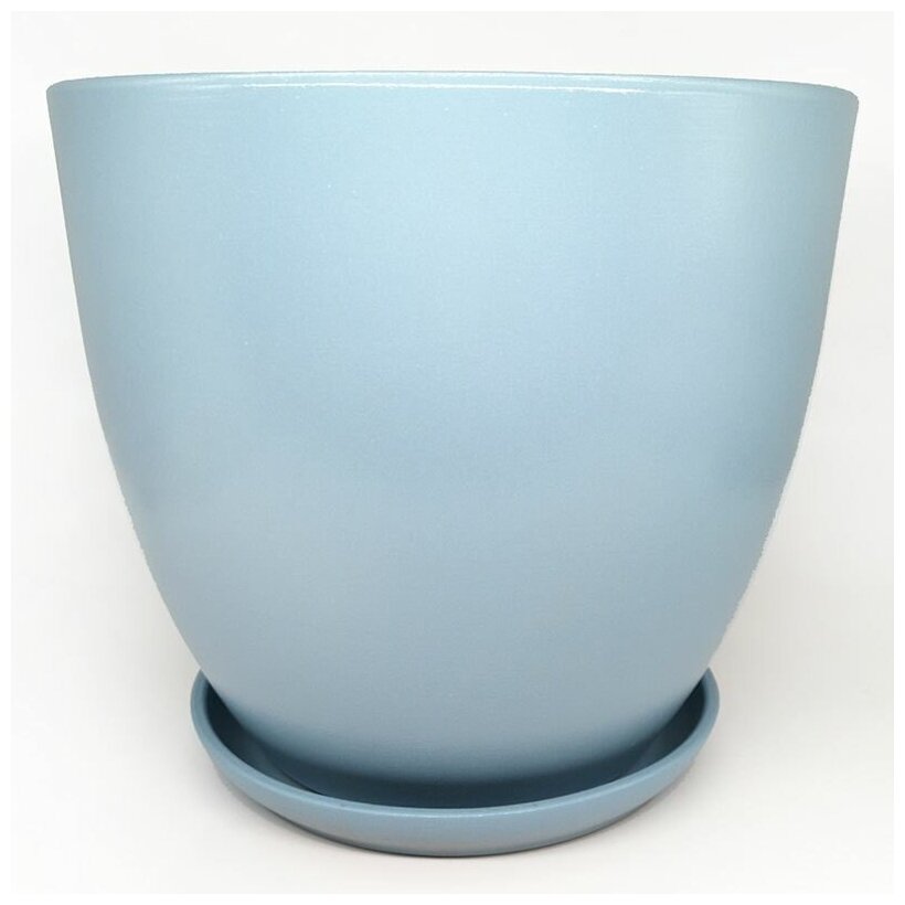 Горшок для цветов керамический Закоренелый Цветочник голубой, диаметр 26см высота 24см, объем 8,9л