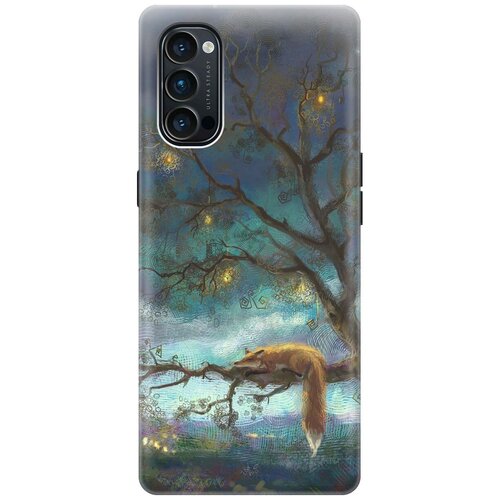 фото Re:pa чехол - накладка artcolor для oppo reno4 с принтом "лиса на дереве"
