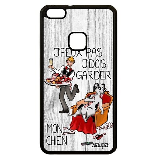 фото Ударопрочный чехол для мобильного // huawei p10 lite // "не могу - у меня собака!" крутой прикольный, utaupia, белый