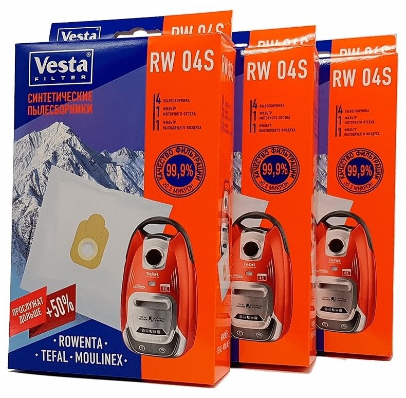 Vesta filter RW 04 S XXl-Pack комплект пылесборников 12 шт пылесборников + 6 фильтров