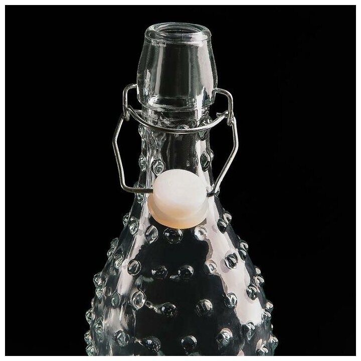 Бутылка бугельная, стеклянная с пробкой для домашних напитков, масла "Ризотто" 1 л. - фотография № 3
