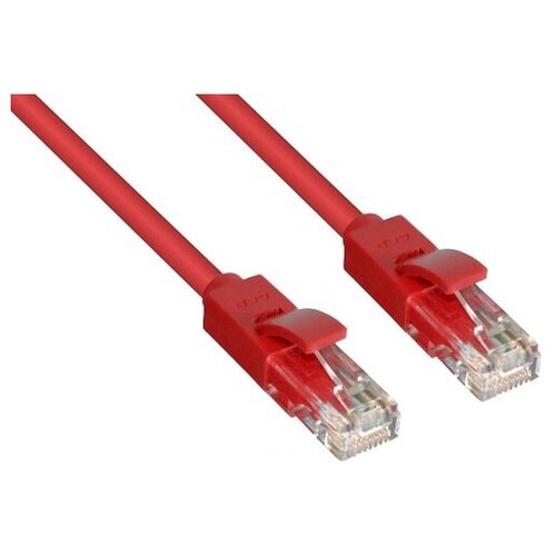 Greenconnect Патч-корд прямой 0.15m, UTP кат.5e, красный, позолоченные контакты, 24 AWG, литой, GCR-LNC04-0.15m, ethernet high speed 1 Гбит/с, RJ45, T gcr патч корд прямой 3 0m utp кат 5e желтый позолоченные контакты 24 awg литой gcr lnc02 3 0m ethernet high speed 1 гбит с rj45 t568b gcr lnc02 3 0m