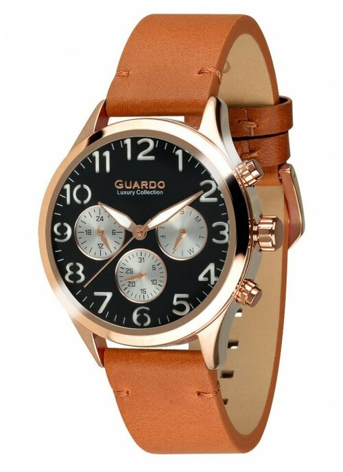 Наручные часы Guardo, коричневый, золотой