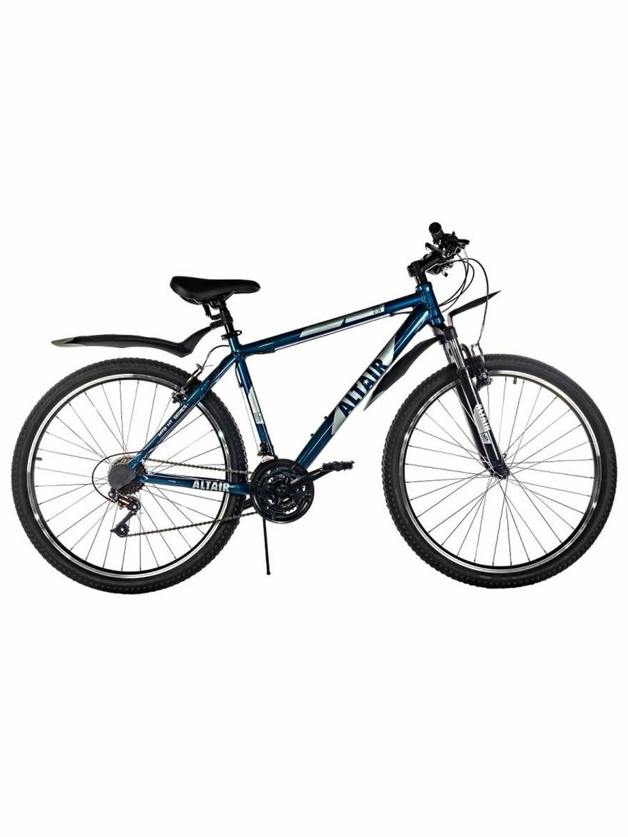 Велосипед взрослый горный 27,5" Altair AL 27,5 V FR рама 19" 2022 года темно-синий серебристый