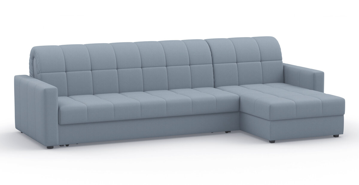 фото Угловой диван Цвет Диванов Инсбрук NEXT 180 K-3 с оттоманкой мини 301 угловой Серо-синий