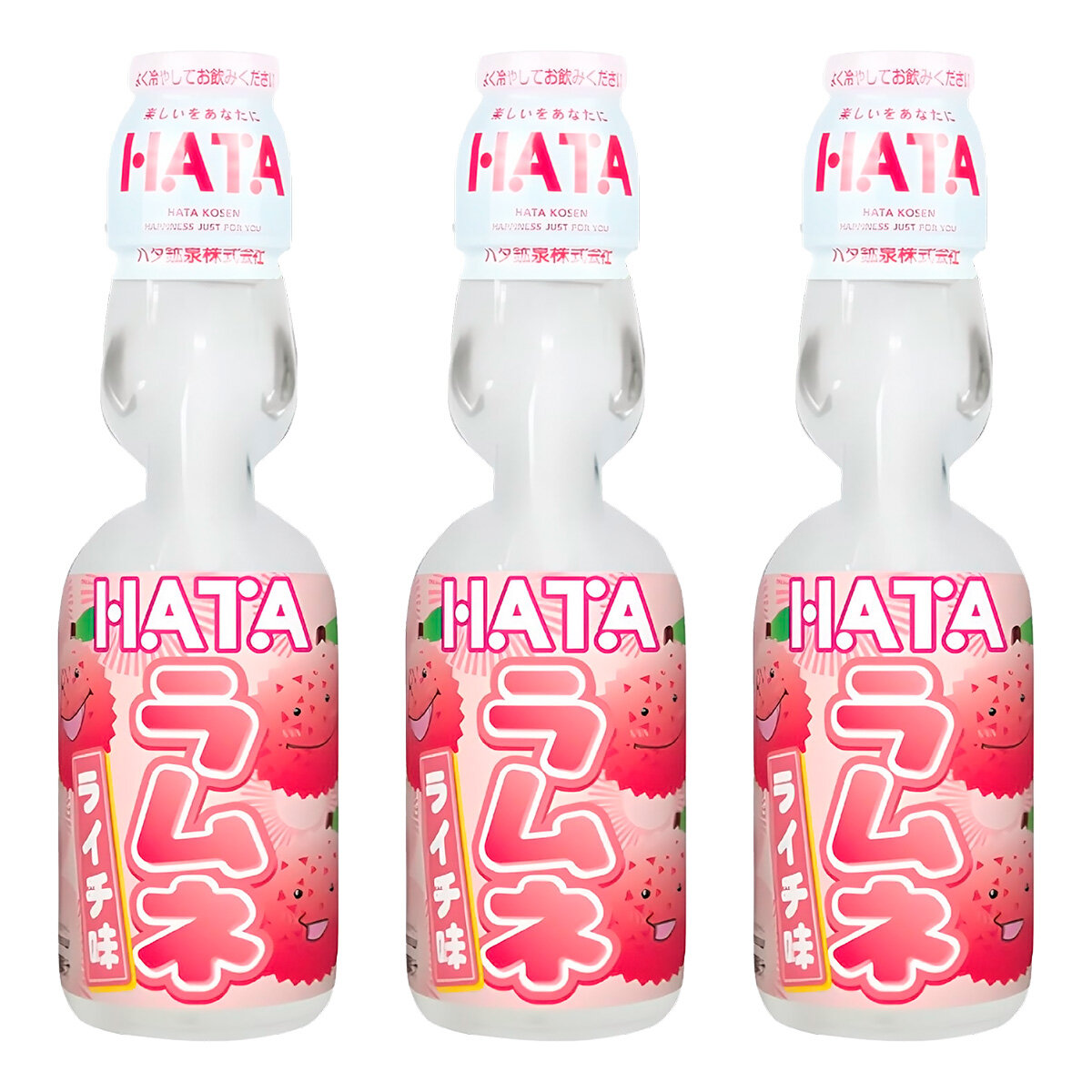 Напиток газированный Ramune со вкусом личи Hata kosen, 200 мл х 3 шт