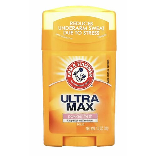 Arm & Hammer, UltraMax, твердый дезодорант-антиперспирант для мужчин, свежий аромат, 28 г