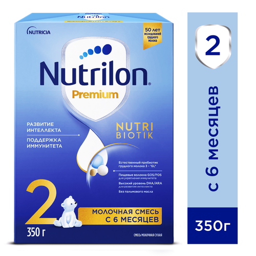 NUTRILON Premium 2 (350г) Молочная Смесь с Комплексом PronutriPlus для Иммунитета {с 6 мес} 350г. молочная смесь специальная гипоаллергенная pronutriplus 0 6 мес нутрилон