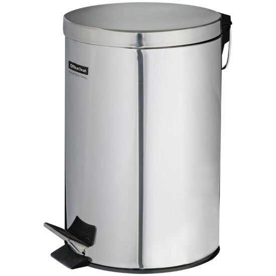 Ведро-контейнер Noname для мусора (урна) OfficeClean Professional, 20л, нержавеющая сталь, хром