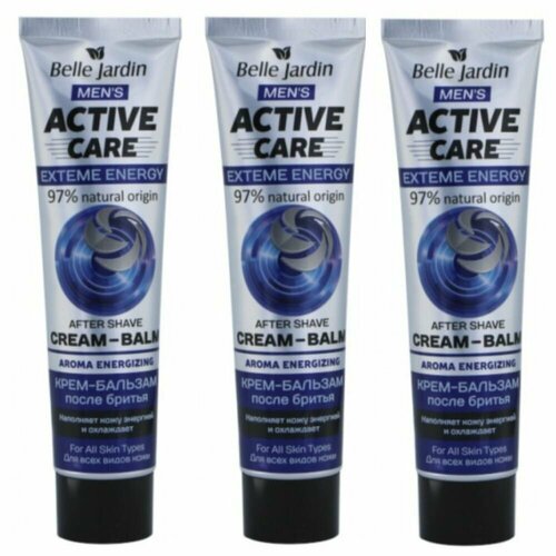 Belle Jardin Крем-бальзам после бритья Men Extreme Energy Active Care, 100 мл, 3 шт.