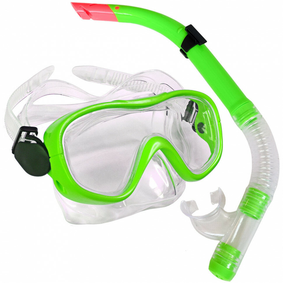 Набор для плавания юниорский E33109-2 маска+трубка, ПВХ, зеленый