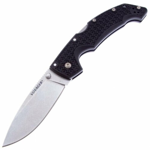 нож складной cold steel voyager large clip point plain edge 29ac черный Нож Cold Steel Voyager Large Drop Plain Edge, сталь AUS10, рукоять Griv-Ex