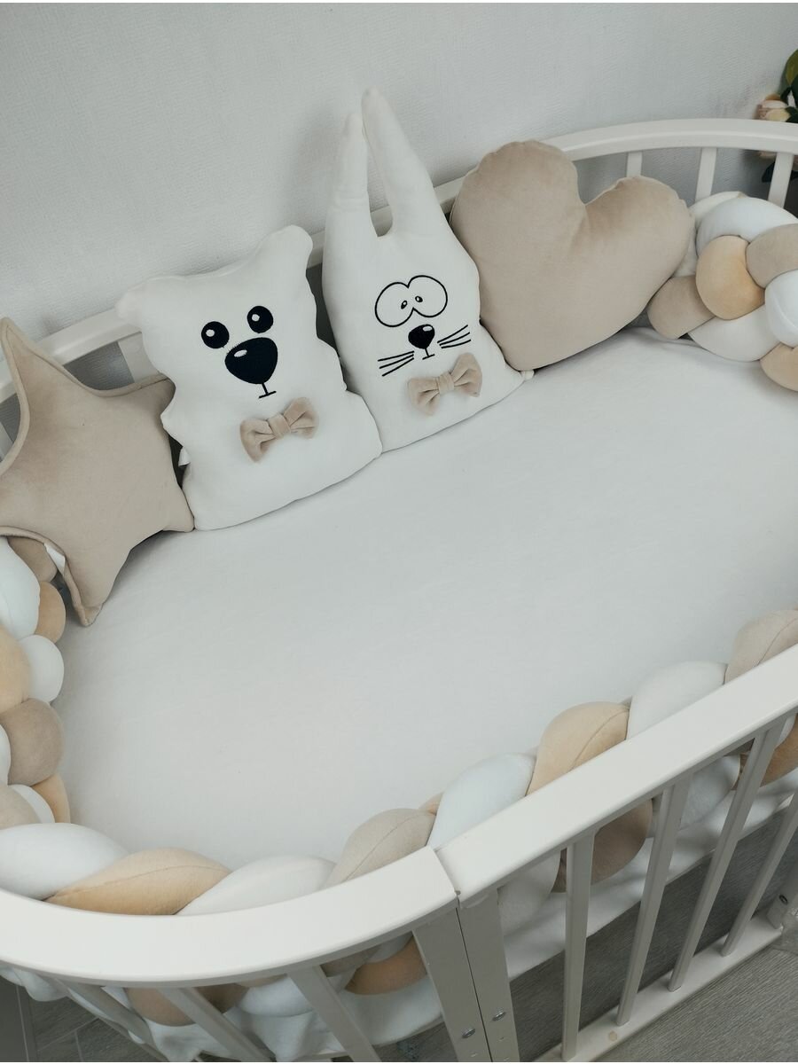 Бортики в кроватку косичка и игрушки