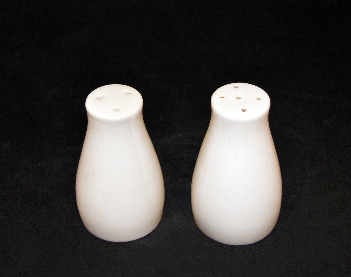 Набор баночек для специй , соль+перец , фарфор , белый, 2 предмета — фото 1