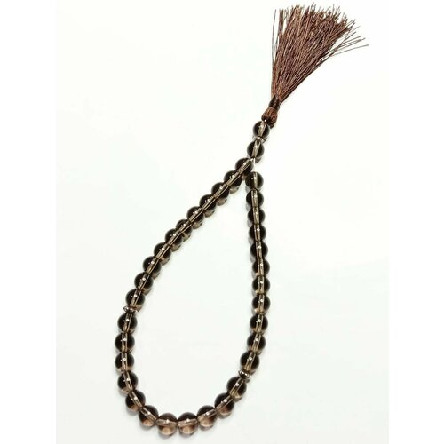 Четки из каманя раухтопаз 33 бусины, диаметр каждой бусины 8 мм.