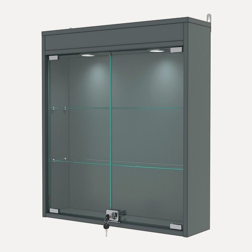 Изображение товара Витрина настенная №1-3А с подсветкой, Темно-Серый. Производитель товара - компания Westcom.