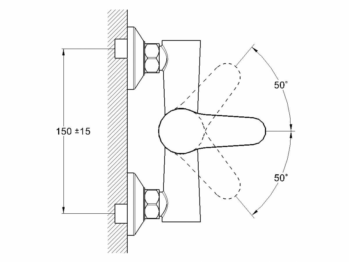 Смеситель для душа ECONOCE D35-A серия 400 без излива (EC0404) — фото 1