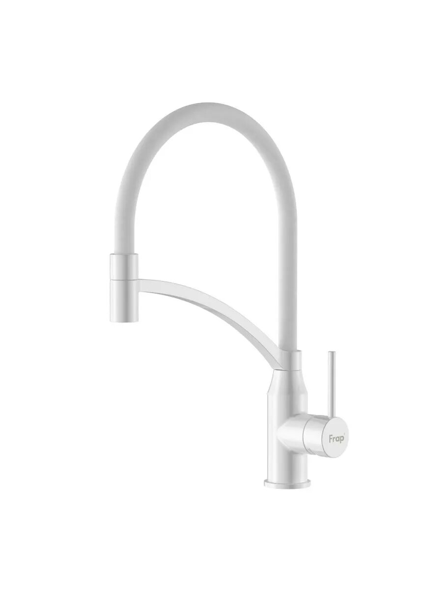 Смеситель для кухни с гибким изливом Frap F4552-8, матовый белый