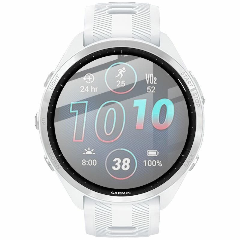 Закаленное защитное стекло для Garmin Forerunner 965, с черной рамкой — фото 1