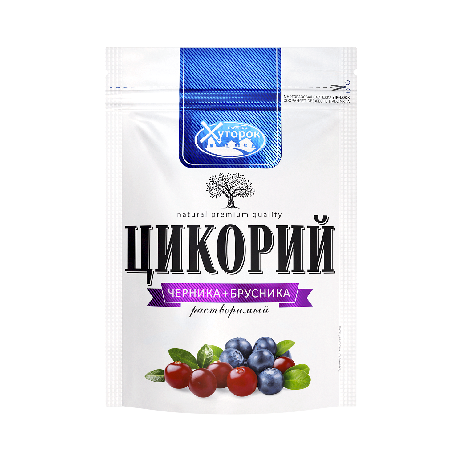 Цикорий растворимый Бабушкин Хуторок черника и брусника 100% натуральный без кофеина 100 г