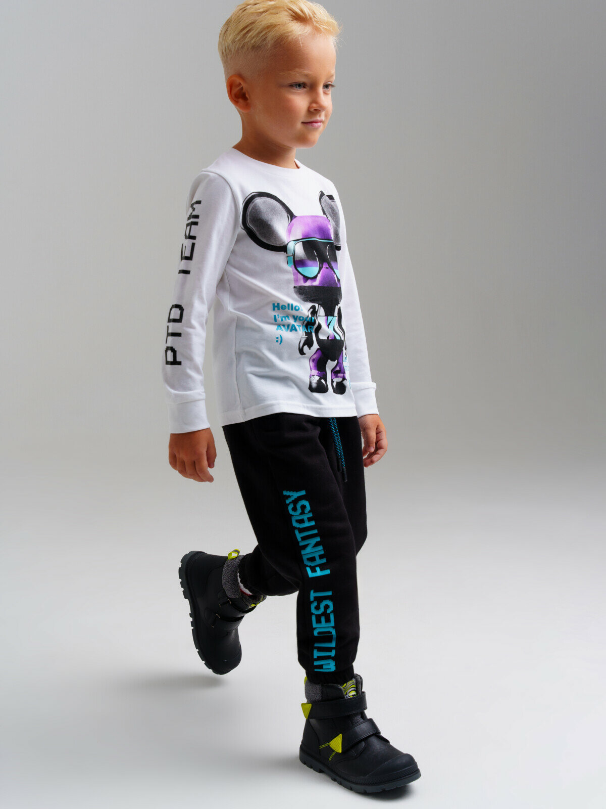 Лонгслив playToday, размер 98, темно-синий — фото 1