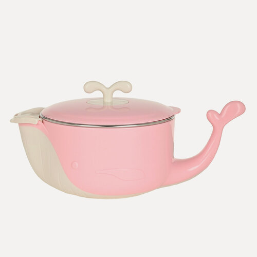 Изображение товара Термотарелка Pituso Китёнок 410 мл, с крышкой, с камерой для горячей воды, розовая