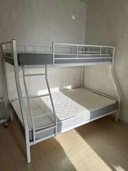 Двухъярусная кровать "Гранада-1" Мебель-Друг, металл, цвет серый