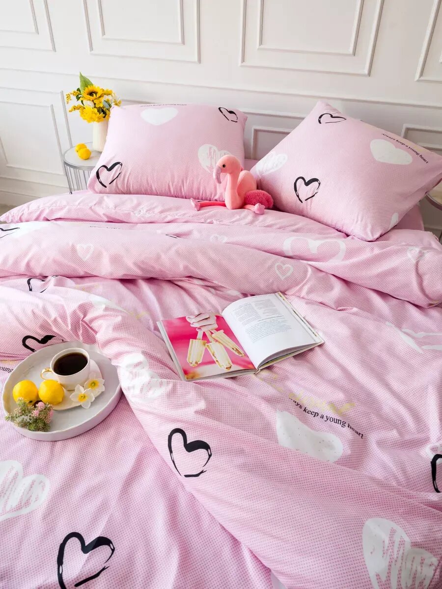 Постельное белье 2-спальное, евро простынь, наволочки 70х70, полисатин, 2х спальный комплект, Ивановский текстиль TOP_T