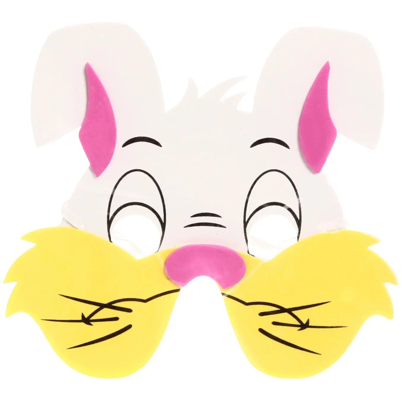 Маска карнавальная 'Зайчик' пвх белая/розовая для детских праздников