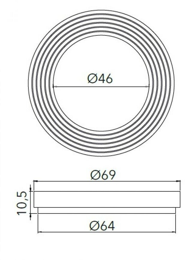 Прокладка для выпуска 70 мм AV ENGINEERING пластик (AVE129737) — фото 1