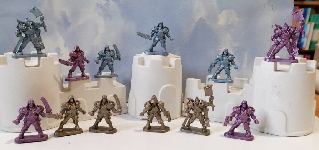 Солдатики легкая роботизированная кибер пехота. № 2,3,4 (12 фигурок), Бронепехота, Технолог,