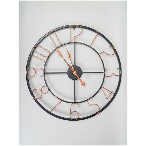 Интерьерные настенные часы Ретро, 58 см черный