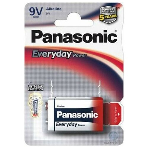 Батарейки Panasonic 6LF22REE/1BR 9V щелочные Everyday Power в блистере 1шт