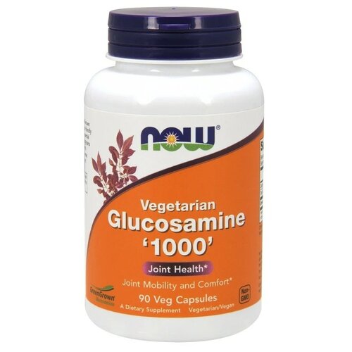 NOW Vegetarian Glucosamine 1000 (Вегетарианский глюкозамин) 90 растительных капсул