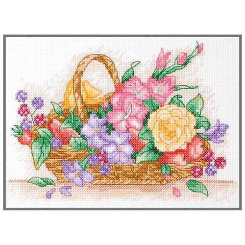 Набор для вышивания Anchor, MEZ, Венгрия "Floral Basket" 23х16 см, арт. AK117