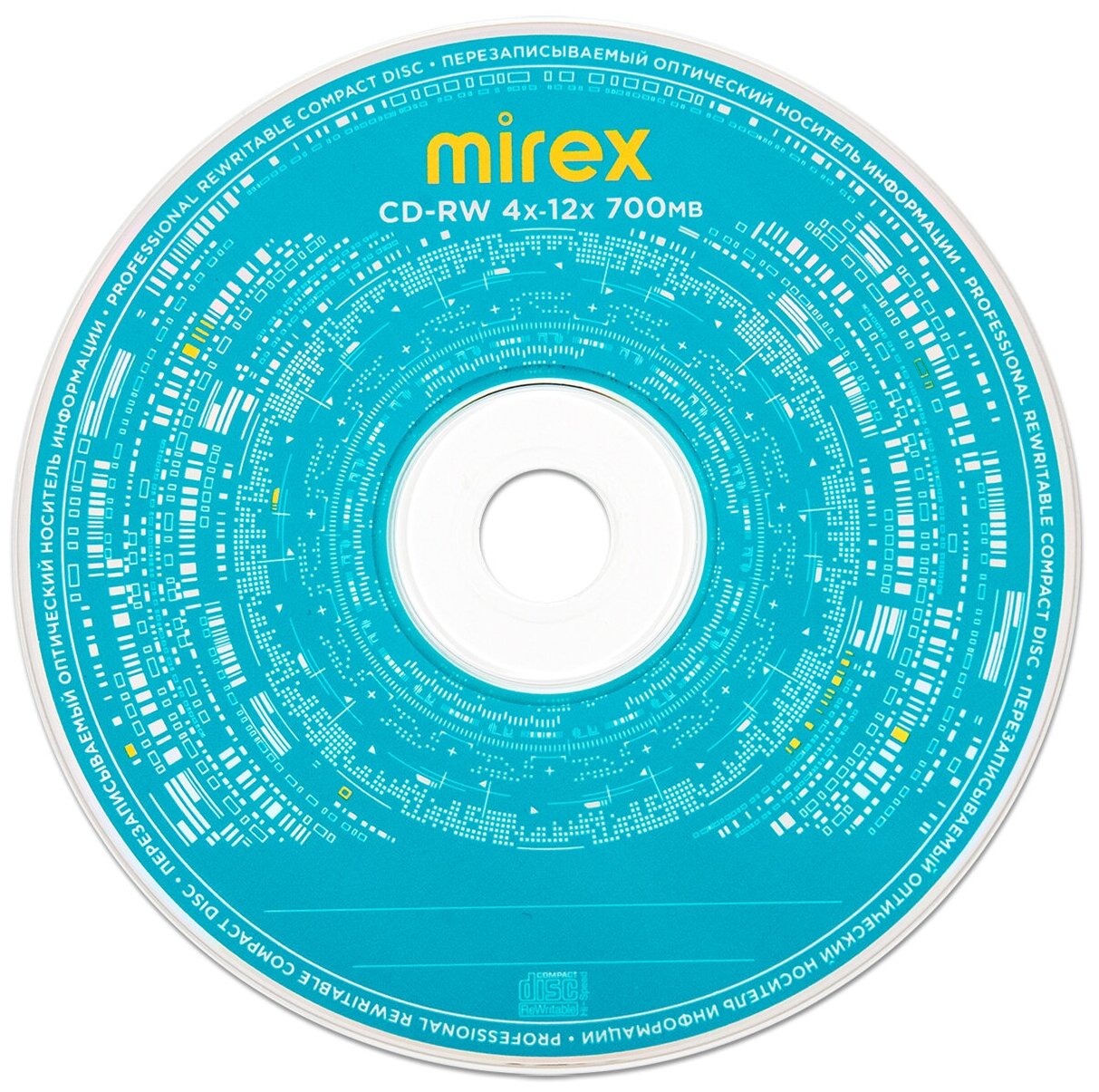 Перезаписываемый диск CD-RW 700Mb 12x Mirex в бумажном конверте с окном, 1 шт. — фото 1