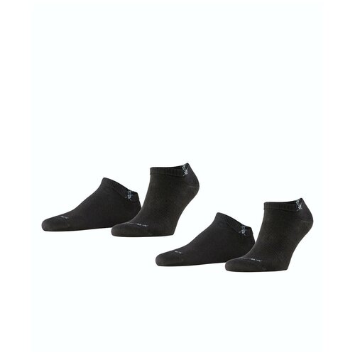 фото Мужские носки burlington, 2 пары, укороченные, нескользящие, размер 40-46, черный