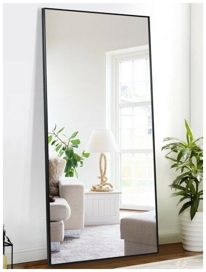 Зеркало настенное зеркало интерьерное ONE MIRROR 170х70 см, чёрное - фотография № 3
