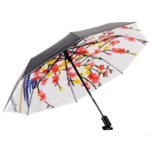 Зонт складной женский Banders Sakura, Ручка прямая, Полный автомат (суперавтомат), Белый