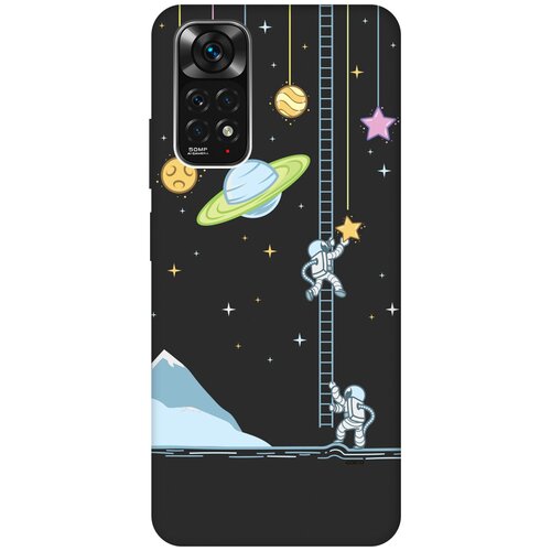 Матовый Soft Touch силиконовый чехол на Xiaomi Redmi Note 11, Сяоми Редми Ноут 11 с 3D принтом Ladder into Space черный матовый soft touch силиконовый чехол на xiaomi redmi 4x сяоми редми 4х с 3d принтом ladder into space черный